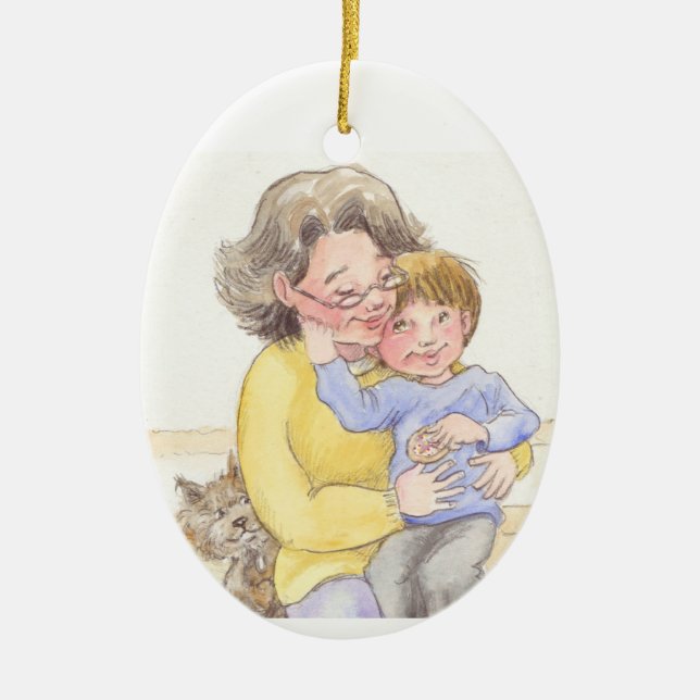 Grammy's Boy Ceramic Tree Decoration (Front)