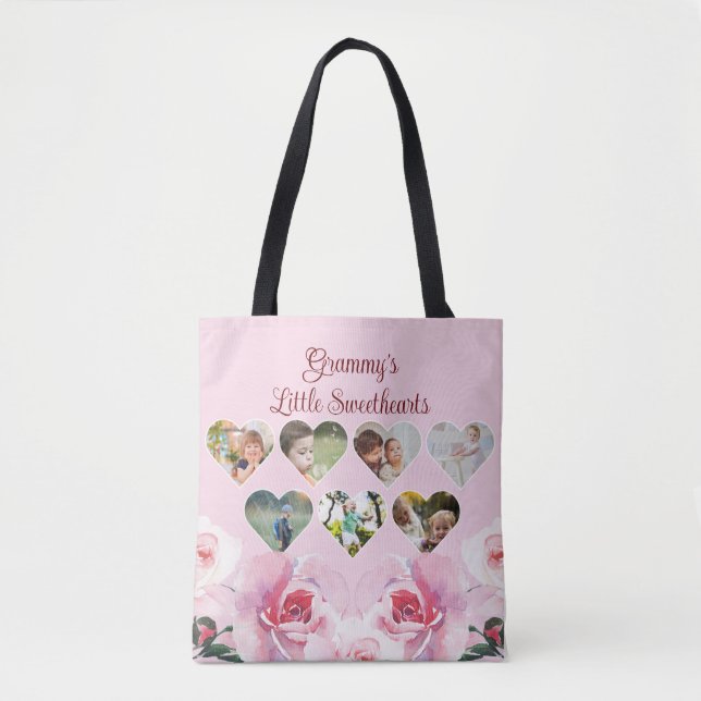 Grammy's Little Sweethearts Photo Gift Tote Bag (Front)