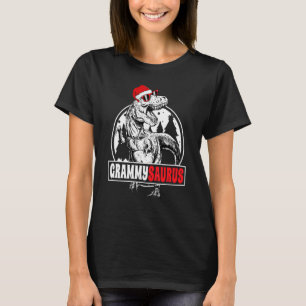 Grammysaurus Dinosaur Santa Christmas Pajama T-Shirt