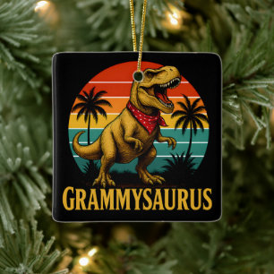 Grammysaurus T Rex Dinosaur Grammy Mothers Day Ceramic Ornament