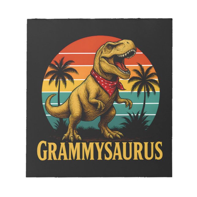 Grammysaurus T Rex Dinosaur Grammy Mothers Day Notepad (Front)