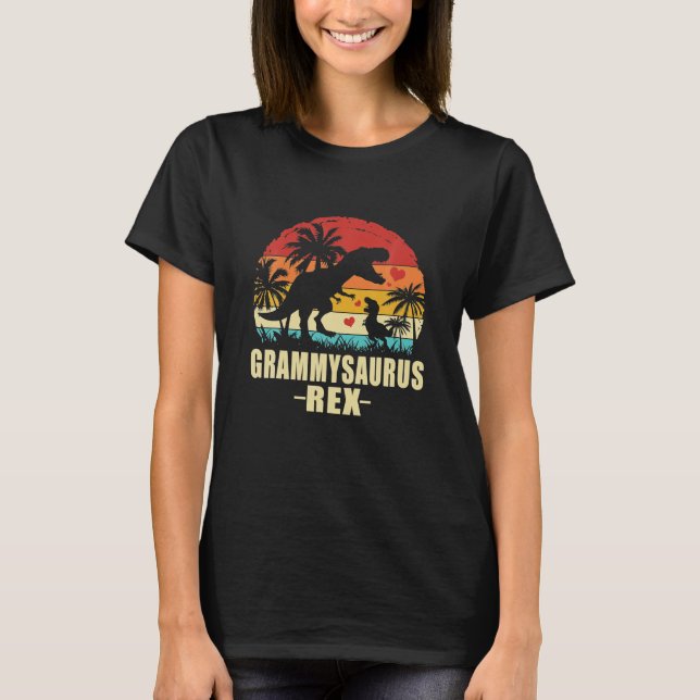 Grammysaurus T - Rex Dinosaur Grammy Saurus Family T-Shirt (Front)