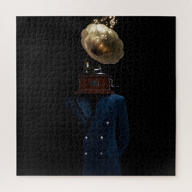 Gramophone Head Gentleman Jigsaw Puzzle (Vertical)