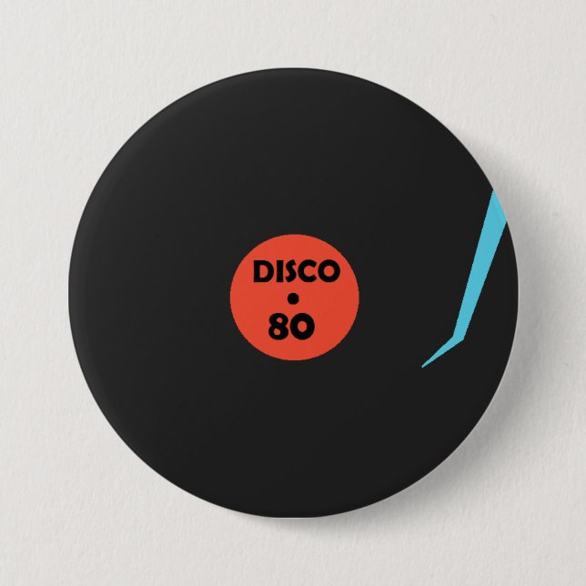 Gramophone Record Button - Retro Disco Party (Front)