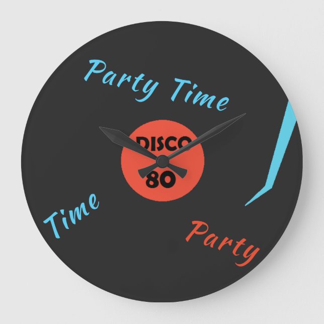 Gramophone Record Clock - Disco Party Time (Front)