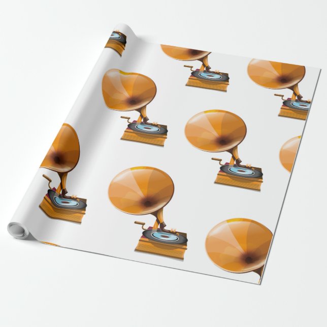 Gramophone Record Pattern. Wrapping Paper (Unrolled)