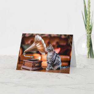 Gramophone Tabby Card