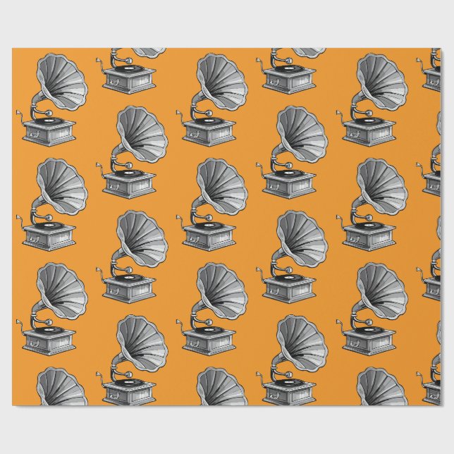 Gramophone Wrapping Paper (Flat)