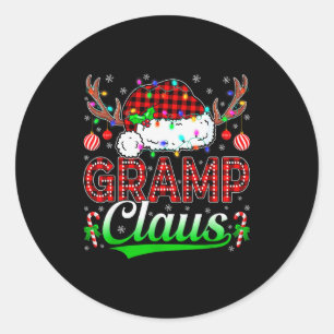 Gramp Claus Christmas Lights Matching Family Xmas  Classic Round Sticker