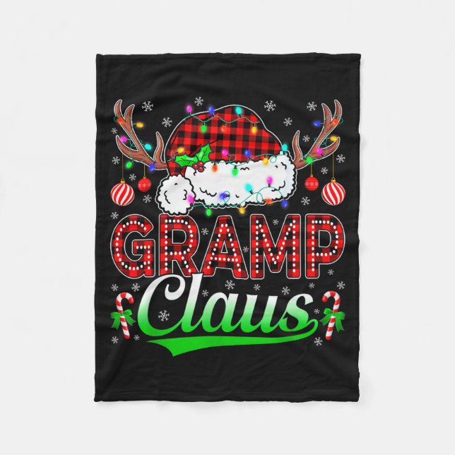 Gramp Claus Christmas Lights Matching Family Xmas  Fleece Blanket (Front)