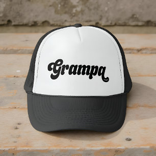 Grampa 20XX Retro Vibe Typography  Trucker Hat