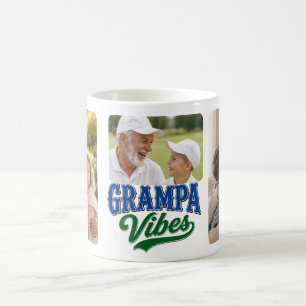 Grampa Blue Green Retro Photo Collage Coffee Mug
