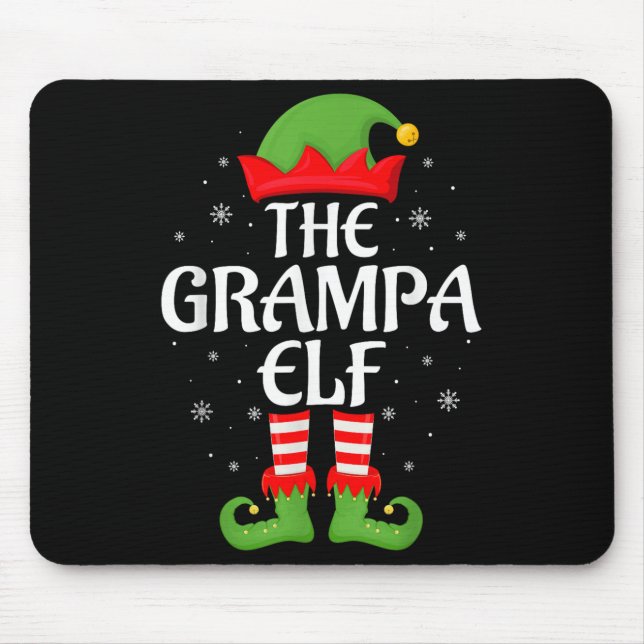 Grampa Elf Xmas Family Matching Elf Squad Christma Mouse Pad (Front)