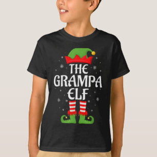 Grampa Elf Xmas Family Matching Elf Squad Christma T-Shirt
