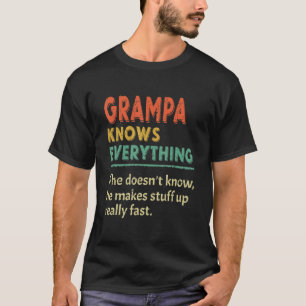 Grampa Knows Everything Women  Father's Day Vintag T-Shirt