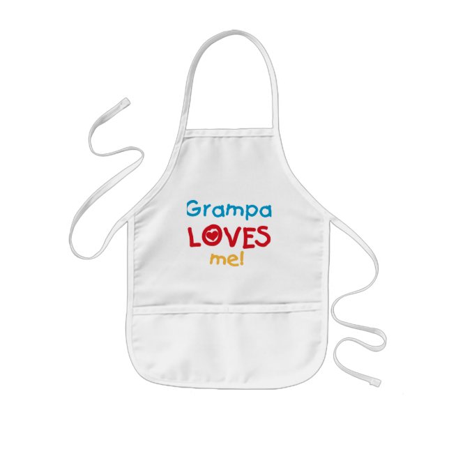 Grampa Loves Me T-shirts and Gifts Kids Apron (Front)