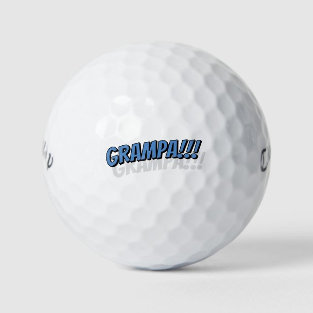 Grampa!!! Modern Simple Cool Comic Golf Balls (Front)