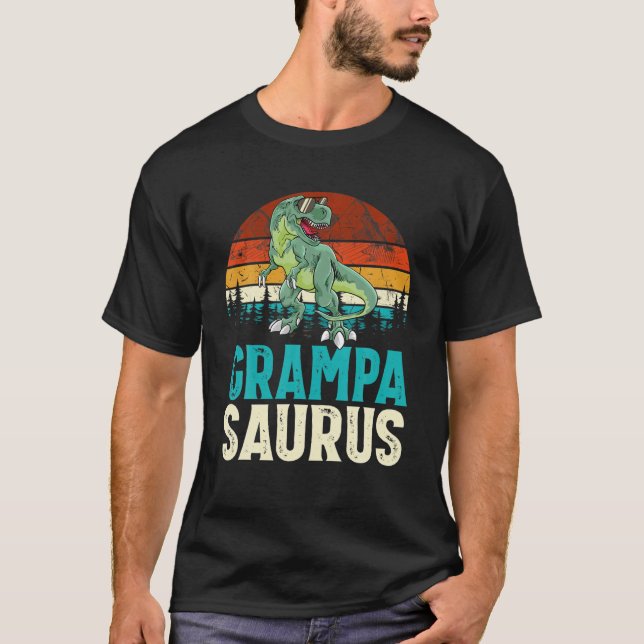 Grampasaurus T Rex Dinosaur Grampa Saurus Family M T-Shirt (Front)