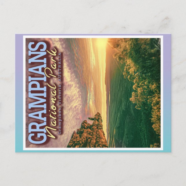 GRAMPIANS NATIONAL PARK - SUNRISE IN THE MOUNTAIN POSTCARD (Front)