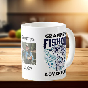 Grampie's Photo Fishing Adventure Personalise Coffee Mug