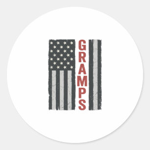 Gramps American Flag Vintage Patriotic Vector_1 Classic Round Sticker