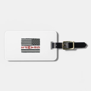 Gramps American Flag Vintage Patriotic Vector_1 Luggage Tag