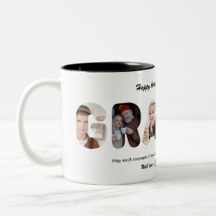 Gramps Custom Photo Collage Personalised Grandpa Two-Tone Coffee Mug