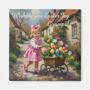 GRAMPS ~ Girl Flowers Easter Eggs ~ Magnet