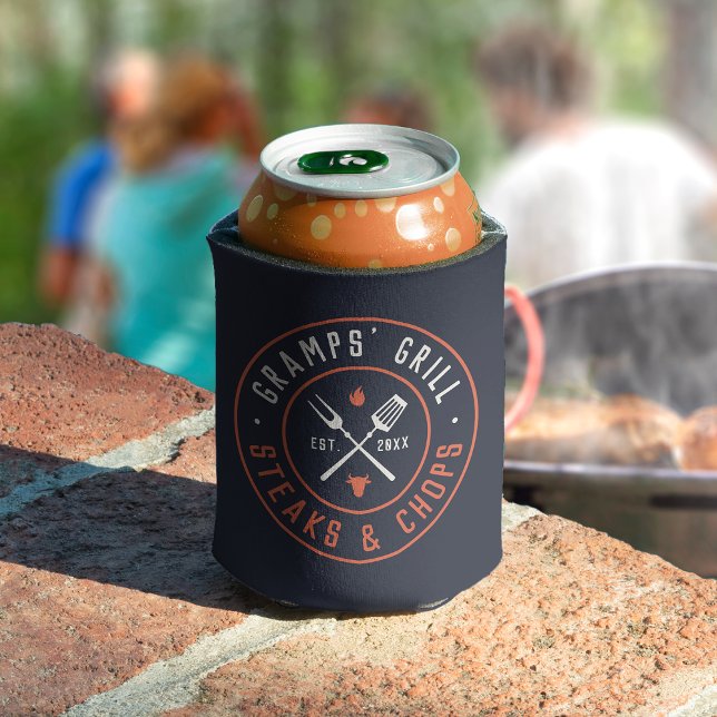 Gramps' Grill Personalised Year Established Can Cooler (Creator Uploaded)