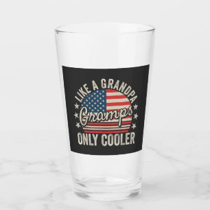 Gramps Like a Grandpa Only Cooler USA Flag DK Glass