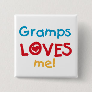 Gramps Loves Me T-shirts and Gifts 15 Cm Square Badge