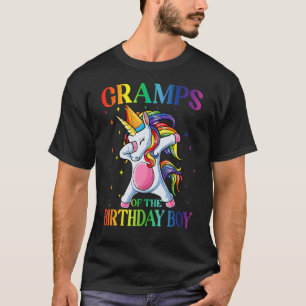 Gramps of the Birthday Boy Dabbing Unicorn Party T-Shirt