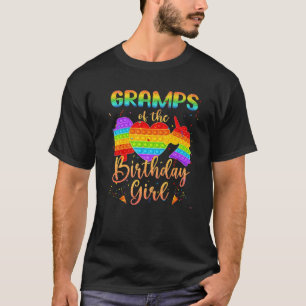 Gramps Of The Birthday Girl Cute Unicorn Pop It Fa T-Shirt