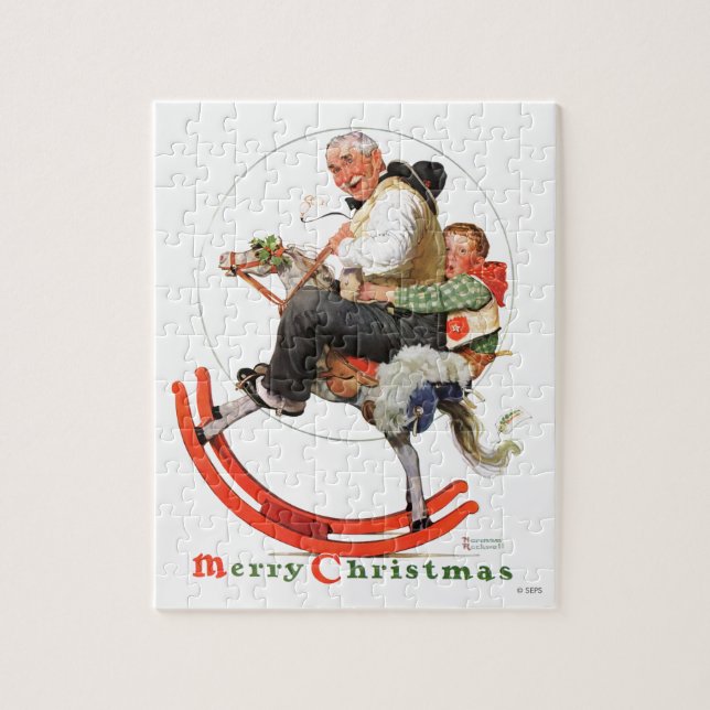 Gramps on Rocking Horse Jigsaw Puzzle (Vertical)