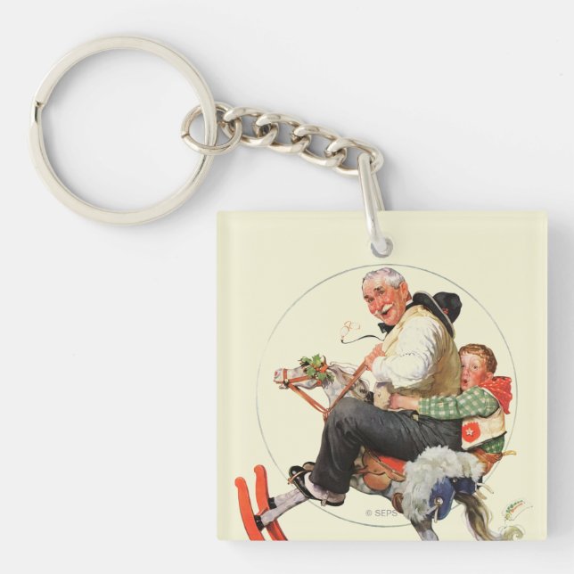 Gramps on Rocking Horse Key Ring (Front)