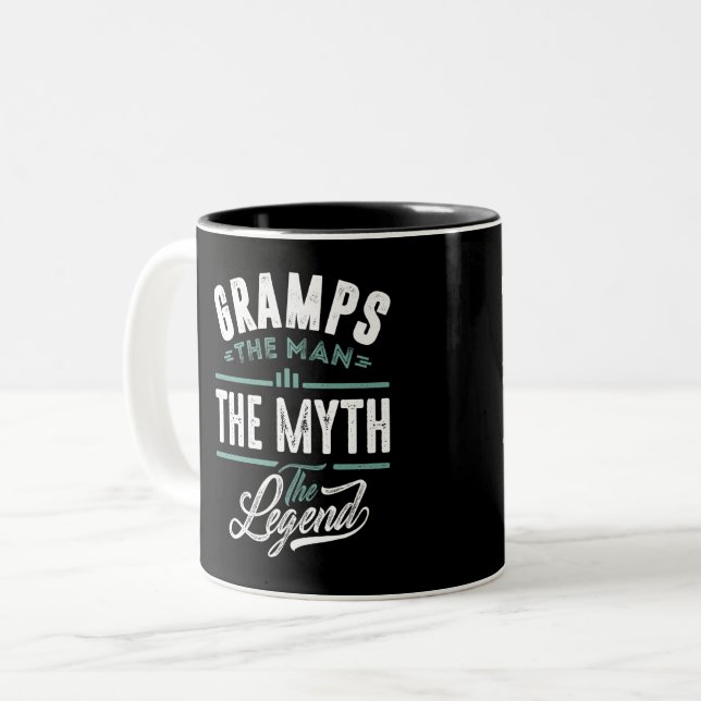 Gramps The Man The Myth The Legend Two-Tone Coffee Mug (Front Left)