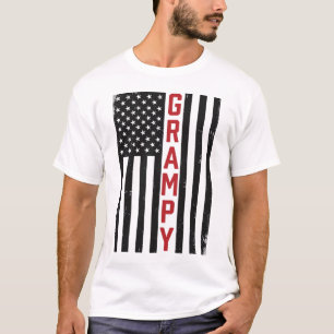 Grampy American Flag Patriotic Vintage Vector Desi T-Shirt