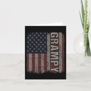 Grampy American Flag Vintage Father's Day 4th Of J Card