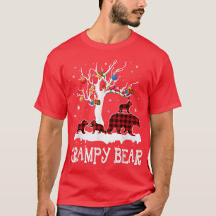 Grampy Bear Christmas Pajama Red Plaid Buffalo Fam T-Shirt