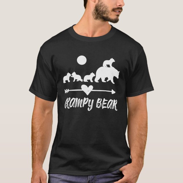 Grampy Bear  with Four Cute Bear Cubs T-Shirt (Front)