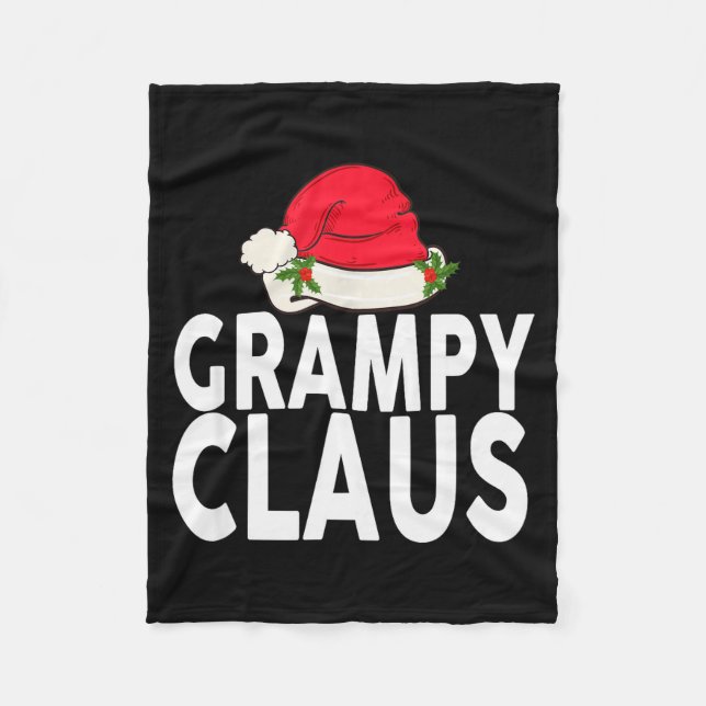Grampy Claus Christmas Family Group Matching Pajam Fleece Blanket (Front)