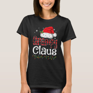 Grampy Claus Santa Hat Red Plaid Buffalo Christmas T-Shirt