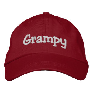 Grampy Embroidered Baseball Hat Cap Red