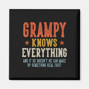 Grampy knows everything father's day retro vintage magnet