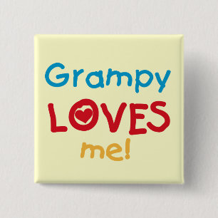 Grampy Loves Me T-shirts and Gifts 15 Cm Square Badge