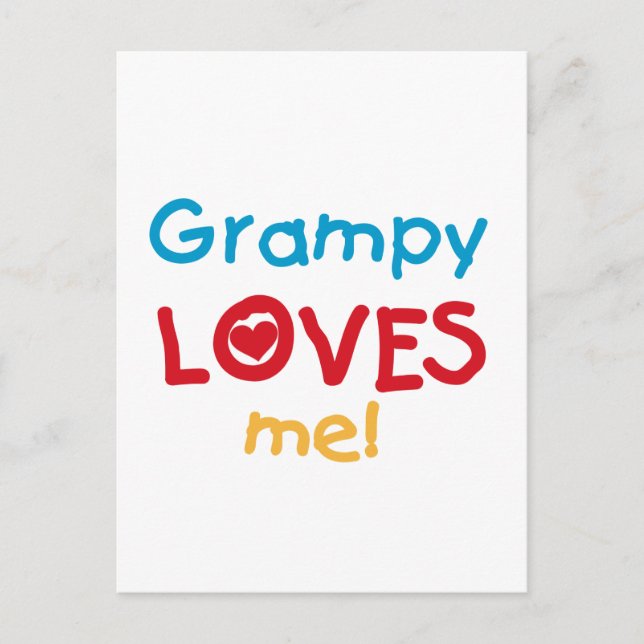Grampy Loves Me T-shirts and Gifts Postcard (Front)