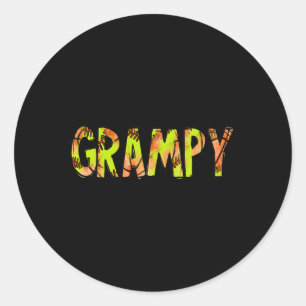 Grampy Of Both Half Sketll Softll Birthday Boy  Classic Round Sticker