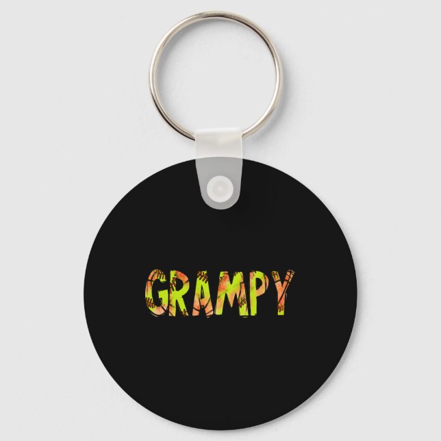 Grampy Of Both Half Sketll Softll Birthday Boy  Key Ring (Front)