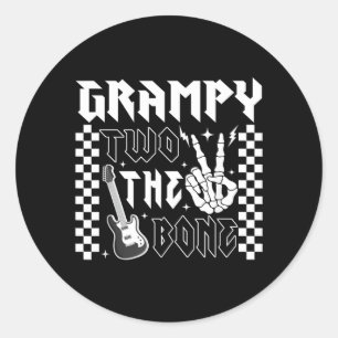 Grampy Of The Bad Two The Bone Birthday 2 Years Classic Round Sticker