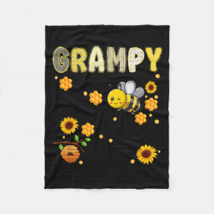 Grampy of The Bee-Day Girl Funny Bee Birthday Fleece Blanket